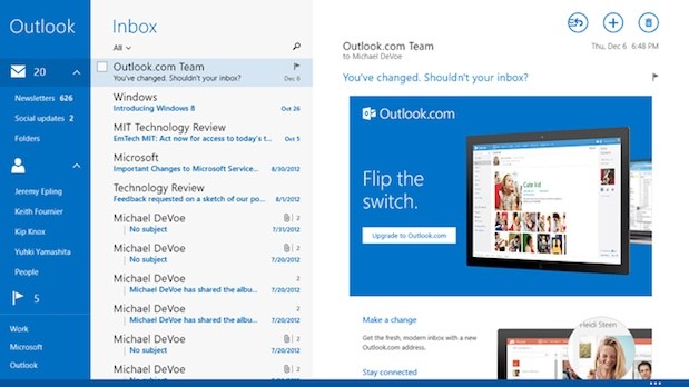 does microsoft outlook for mac have a new upgrade window?